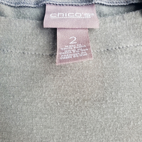Chico's Women's pull over top sage green quarter sleeves size 2/L soft ECU - Picture 5 of 9